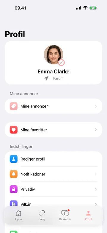 Rebuy app — overblik over dine annoncer, favoritter og salg af genbrug