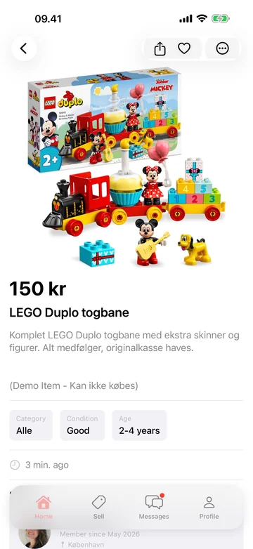 Rebuy app — listing for used kids' clothes with price, condition and photos